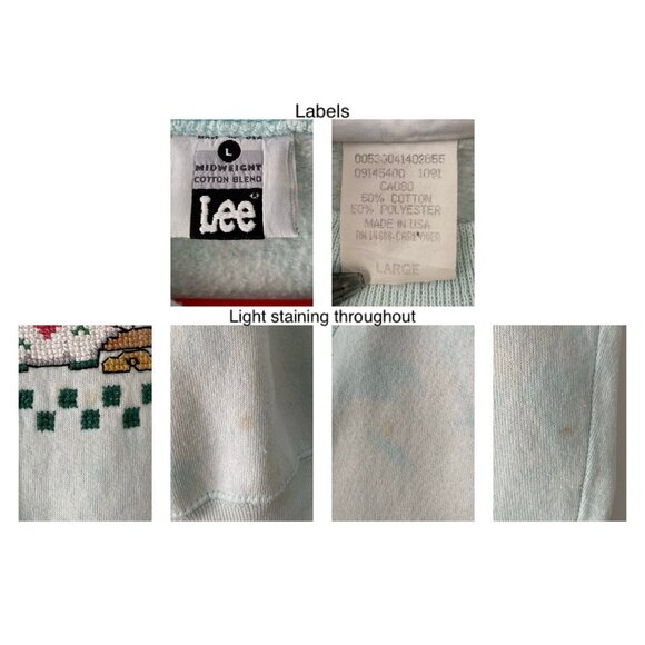 90s vintage animal bunny graphic funny quote cross stitch crewneck sweatshirt - Picture 7 of 7